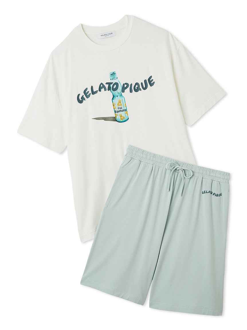 MEN's Cool-Touch Rayon Summer T-shirt & Shorts Set - L / DARK GRAY