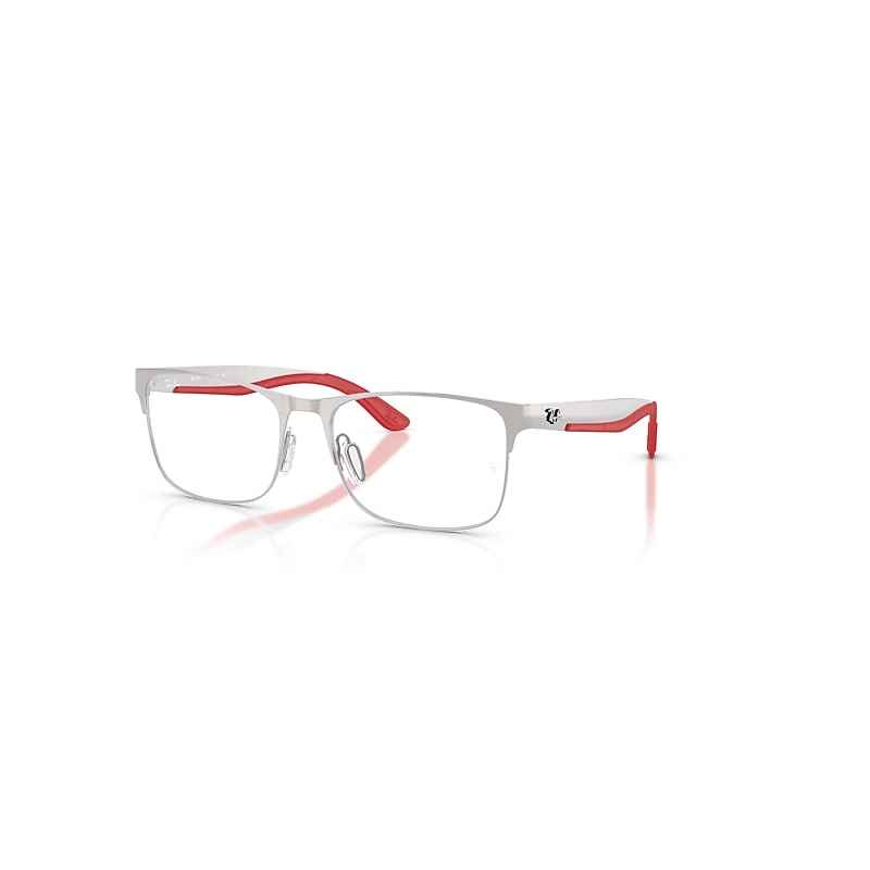 Ray-Ban Rb7550 Optics Eyeglasses Silver Frame Clear Lenses Polarized 57-18