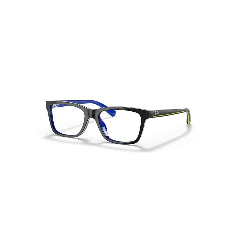 Ray-Ban Rb1536 Optics Kids Eyeglasses Dark Grey On Blue Frame Clear Lenses Polarized 48-16