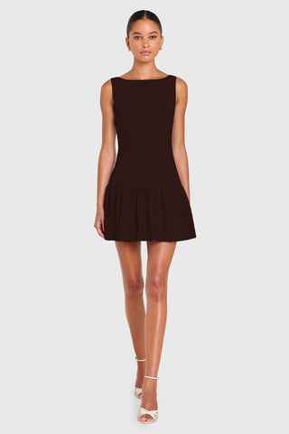 Amanda Uprichard Katina Skort Romper in Cocoa - Size XS