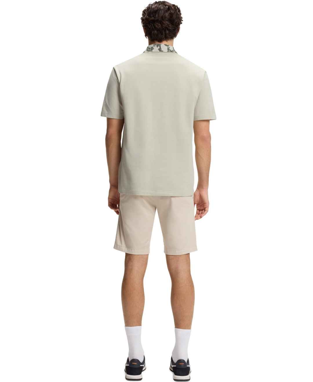 Boss by Hugo Boss Men's Relaxed-Fit Jacquard Collar Polo Shirt - Open Beige