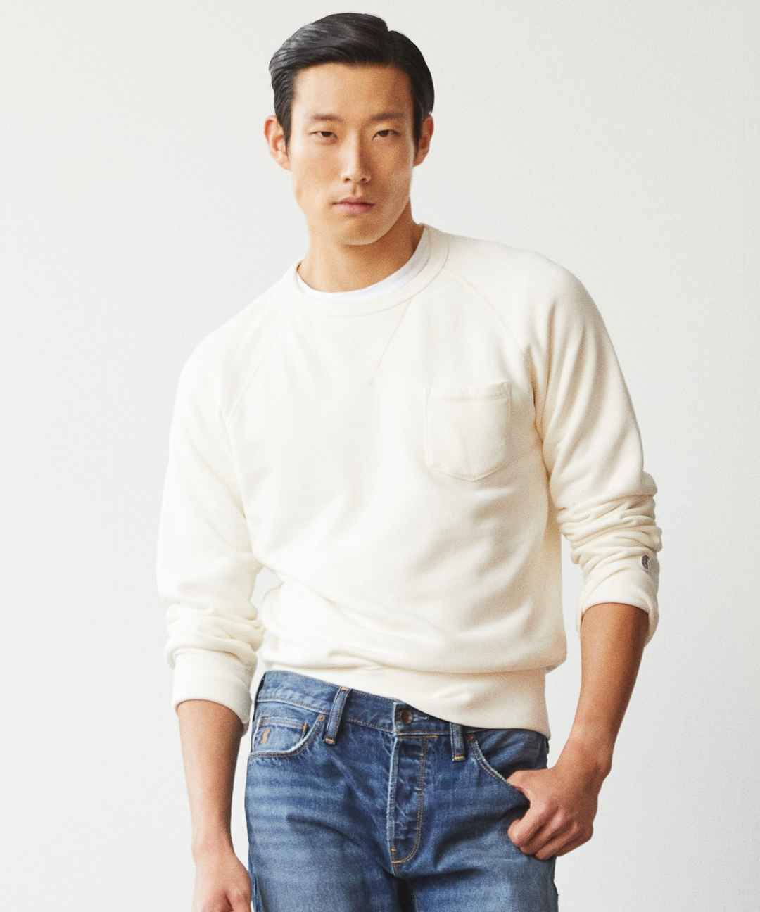 Champion Midweight Pocket Sweatshirt in Bisque