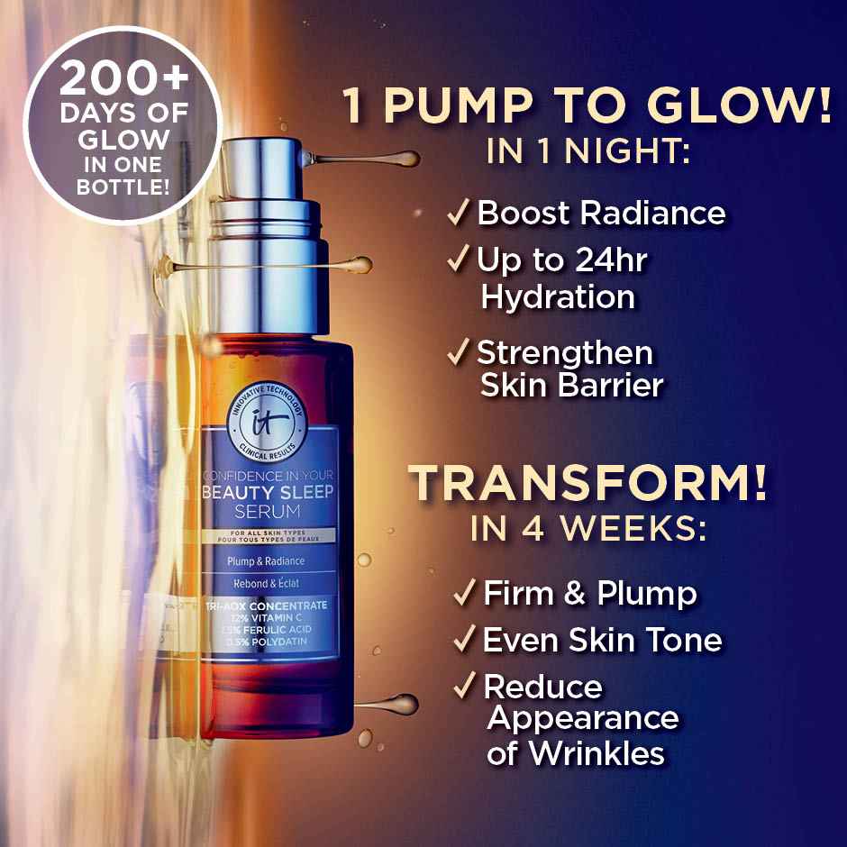 IT Cosmetics Confidence In Your Beauty Sleep Triple Antioxidant Brightening Serum | 1 US fl. oz./30 ml